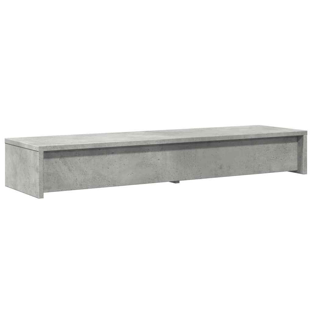 Monitor Stand with Drawers Concrete Grey 100x27x15 cm Engineered Wood