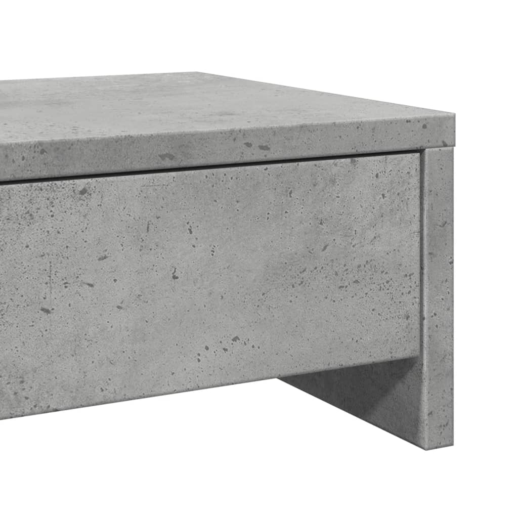 Monitor Stand with Drawers Concrete Grey 100x27x15 cm Engineered Wood