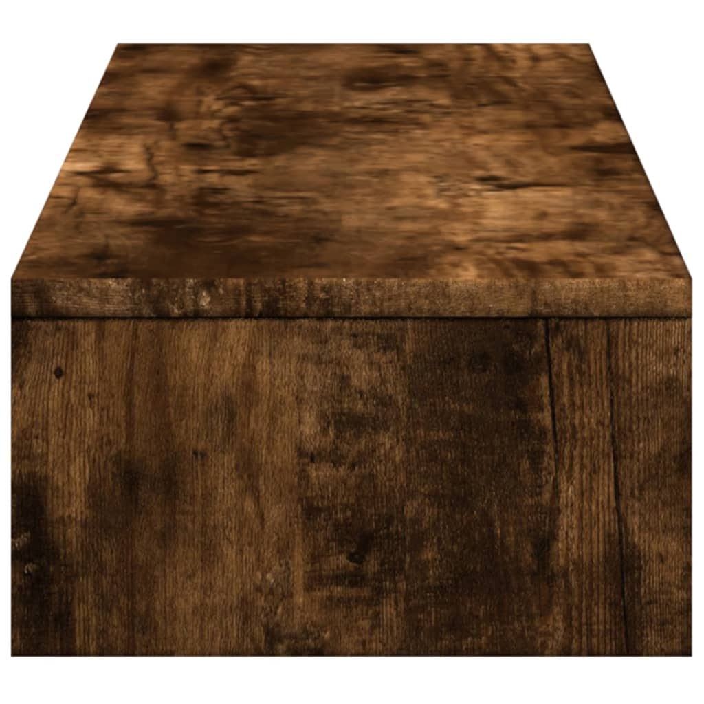 Monitor Stand with Drawers Smoked Oak 100x27x15 cm Engineered Wood