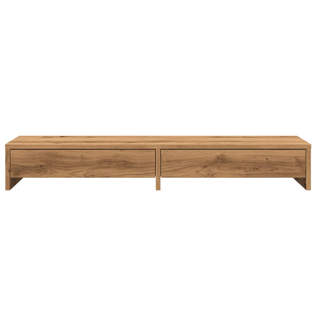 Monitor Stand with Drawers Artisian Oak 100x27x15 cm Engineered Wood