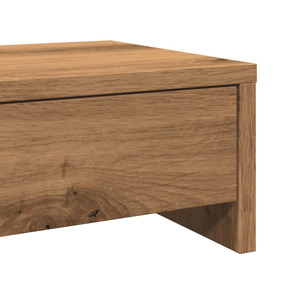 Monitor Stand with Drawers Artisian Oak 100x27x15 cm Engineered Wood