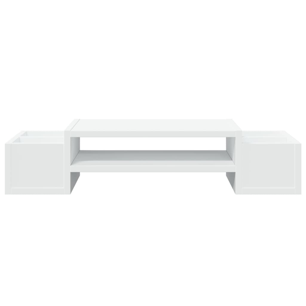 Monitor Stand with Storage White 70x27x15 cm Engineered Wood