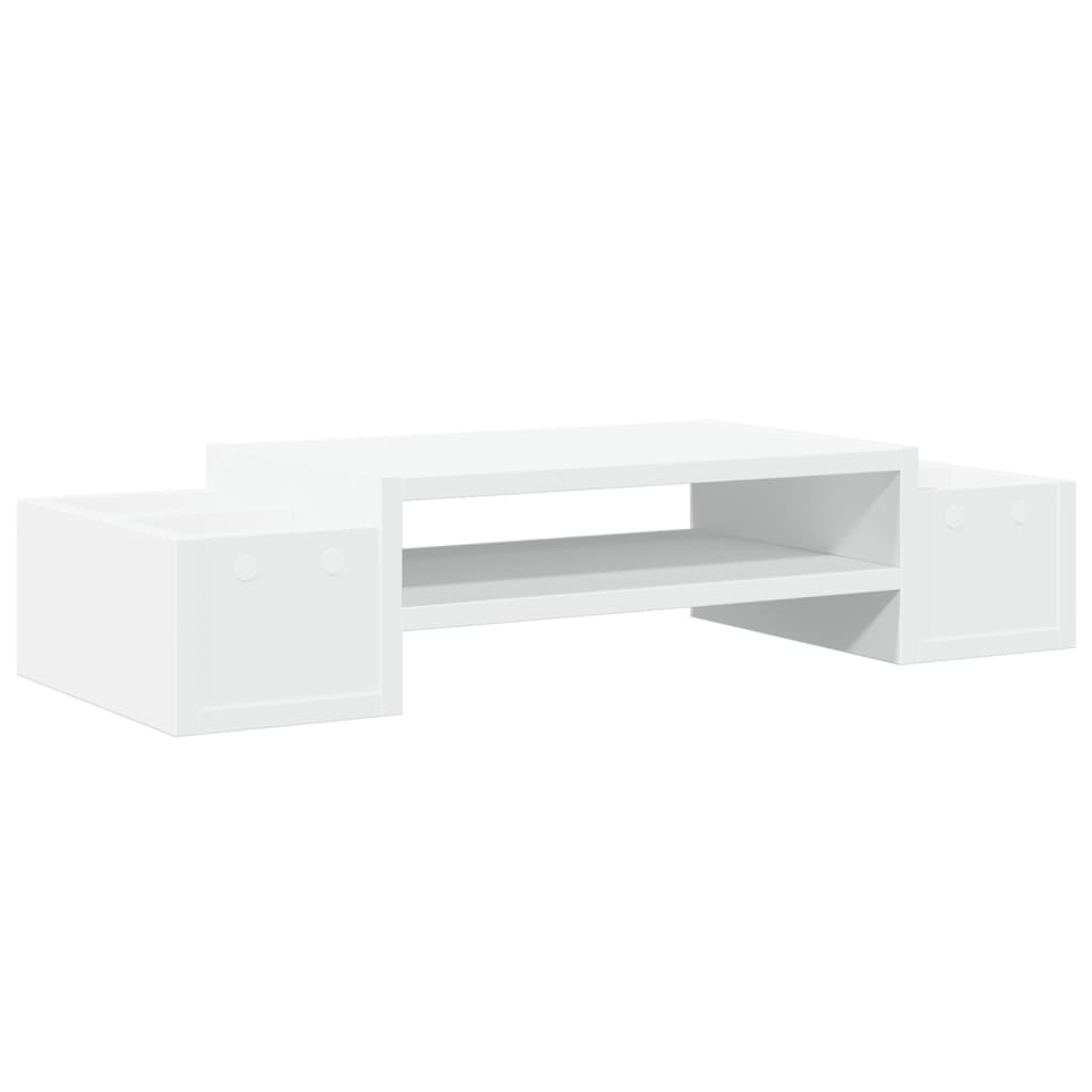 Monitor Stand with Storage White 70x27x15 cm Engineered Wood