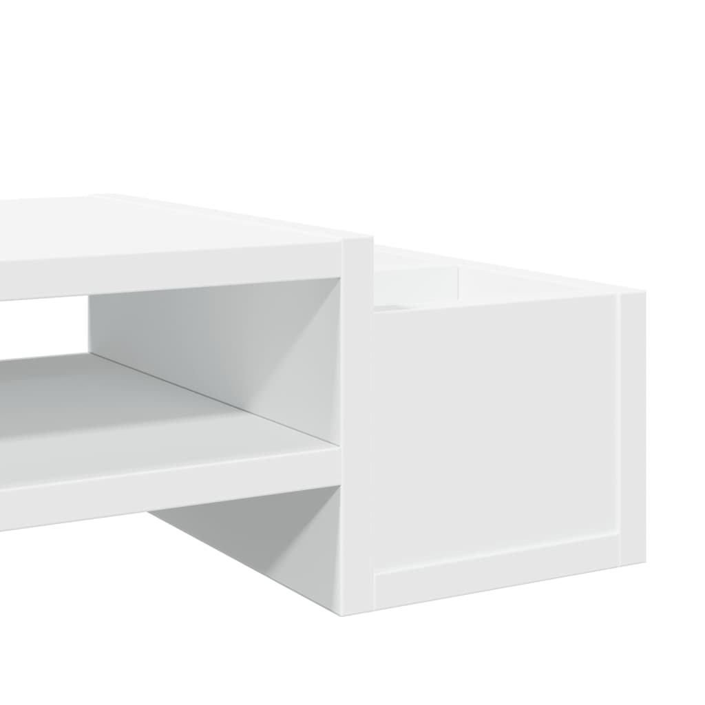 Monitor Stand with Storage White 70x27x15 cm Engineered Wood