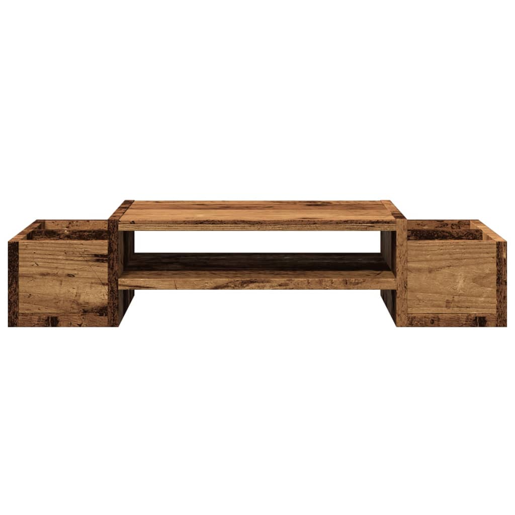 Monitor Stand with Storage Old Wood 70x27x15 cm Engineered Wood