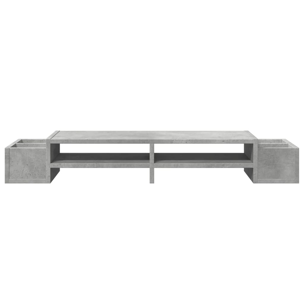 Monitor Stand with Storage Concrete Grey 100x27x15 cm Engineered Wood