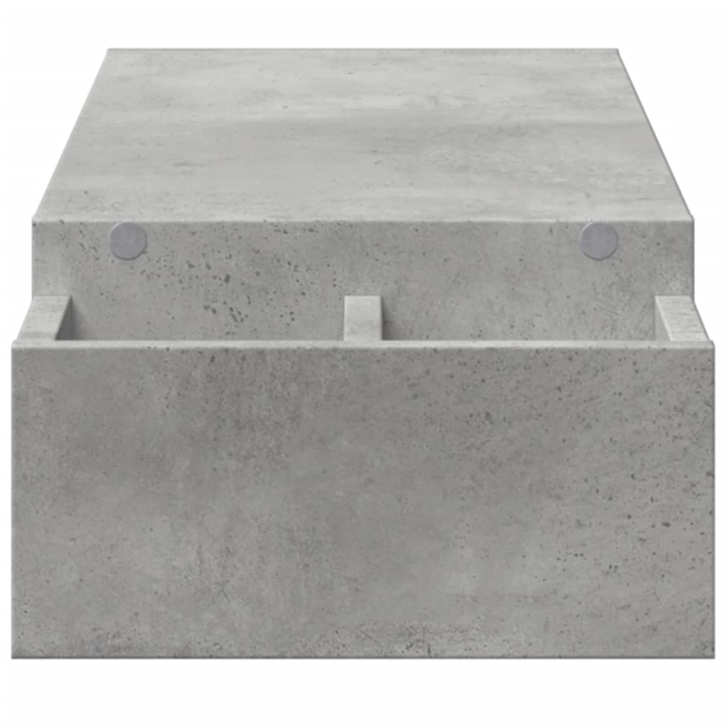 Monitor Stand with Storage Concrete Grey 100x27x15 cm Engineered Wood