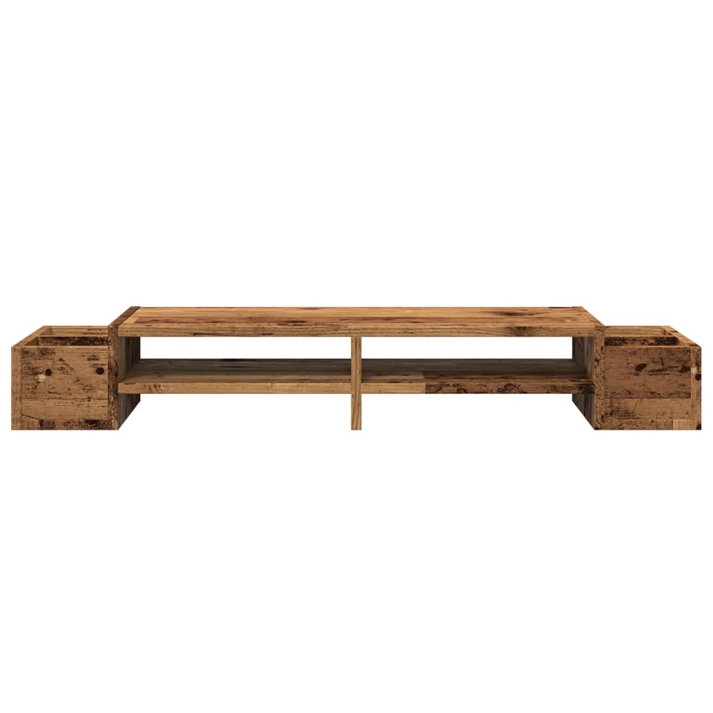 Monitor Stand with Storage Old Wood 100x27x15 cm Engineered Wood