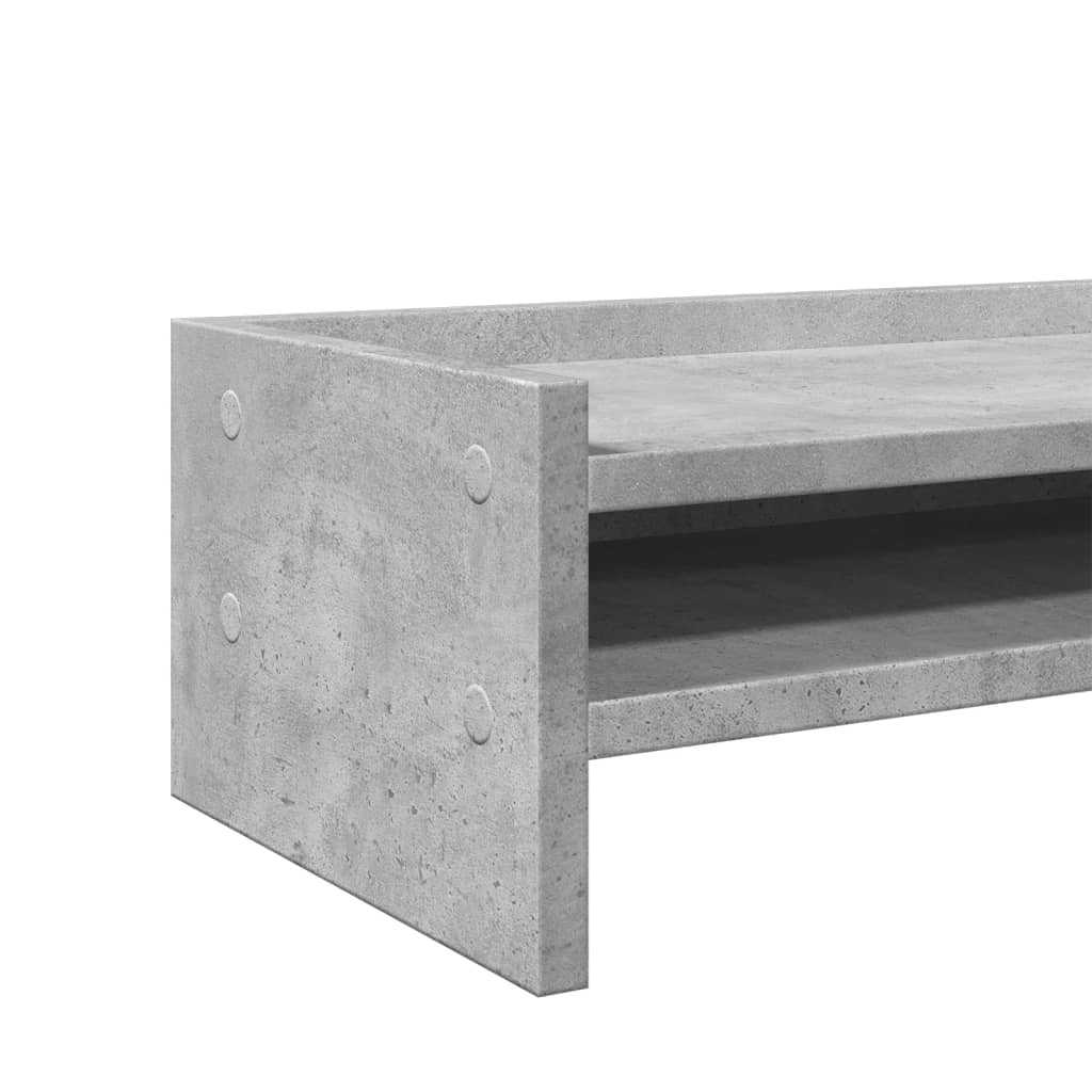 Monitor Stand Concrete Grey 100x24x16 cm Engineered Wood
