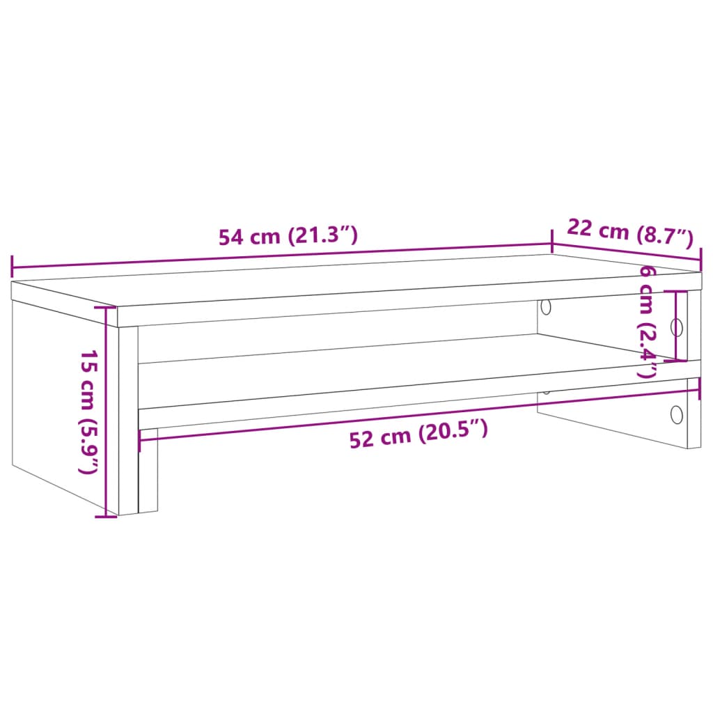Monitor Stand Black 54x22x15 cm Engineered Wood