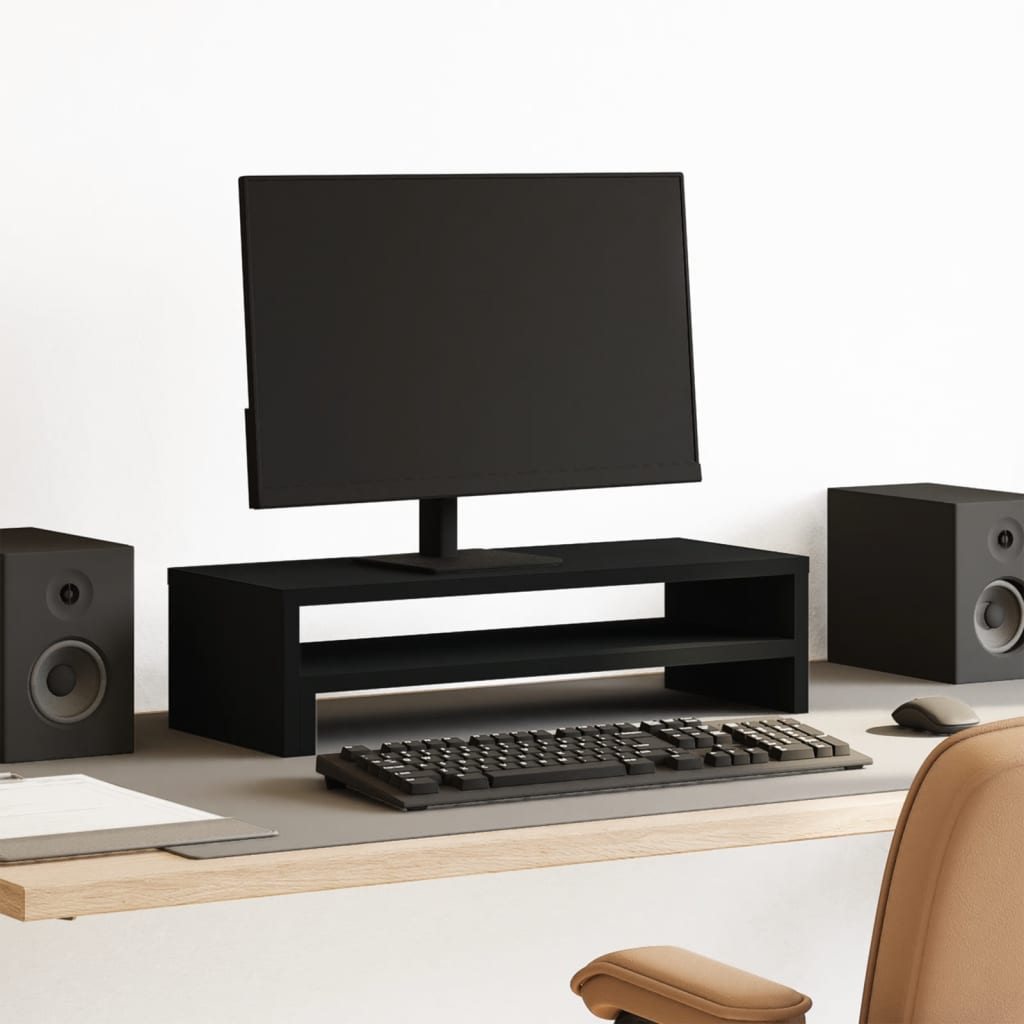 Monitor Stand Black 54x22x15 cm Engineered Wood