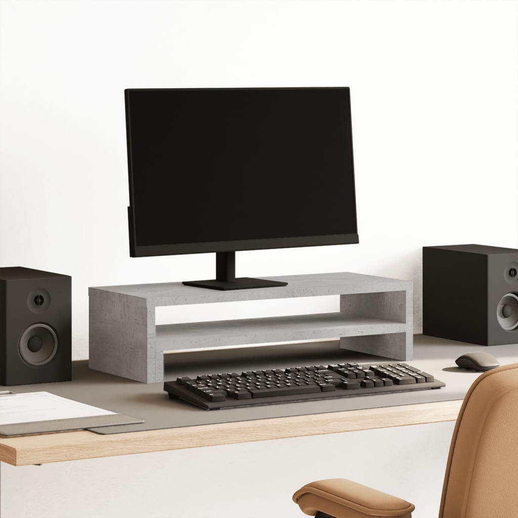 Monitor Stand Concrete Grey 54x22x15 cm Engineered Wood