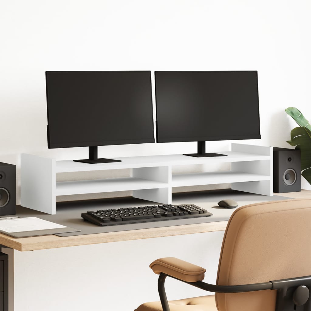 Monitor Stand White 100x27x20 cm Engineered Wood