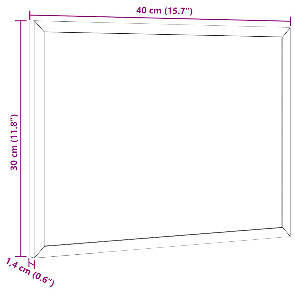 Magnetic Whiteboard with Solid Pine Wood Frame 40x30 cm