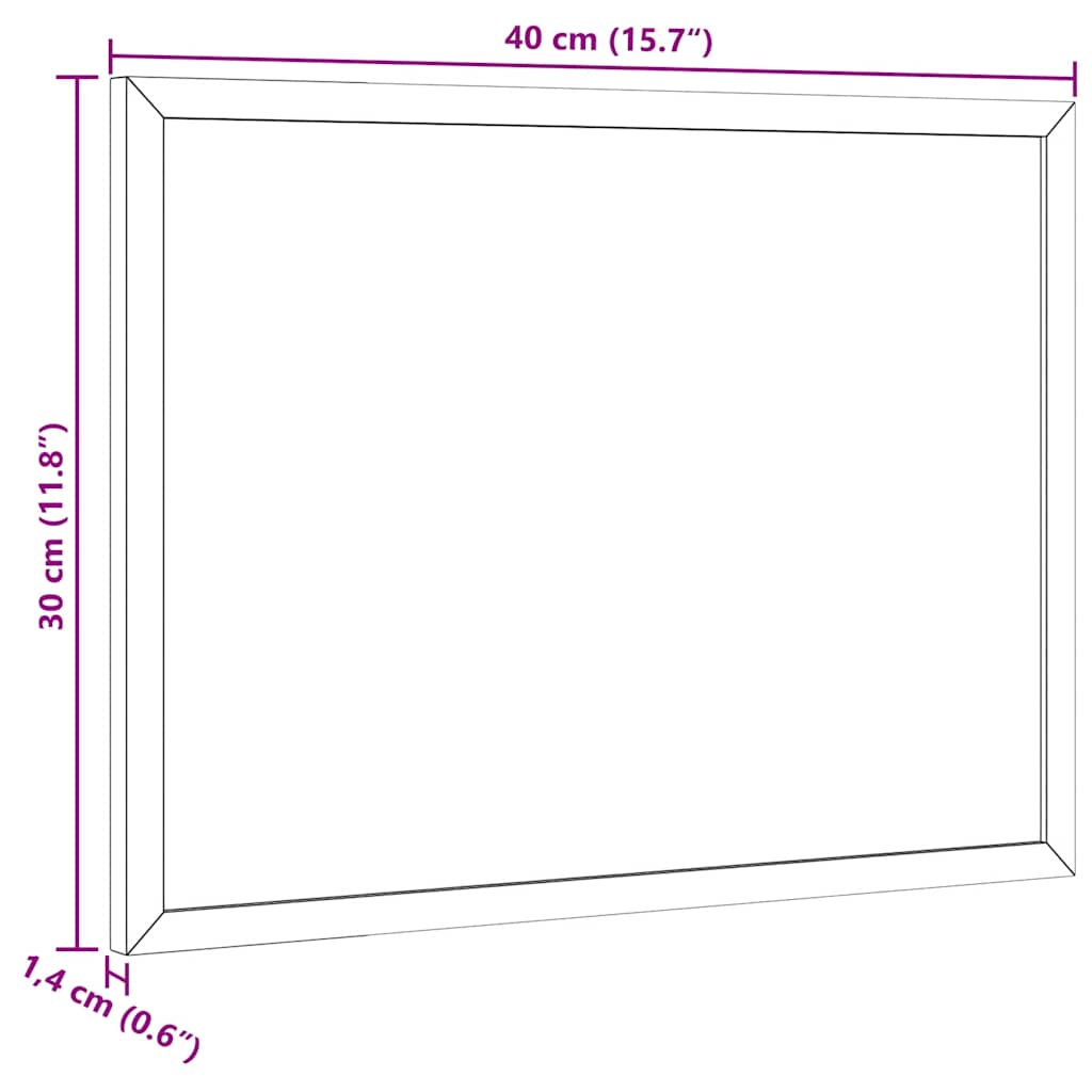 Chalkboard with Solid Pine Wood Frame Black 40x30 cm