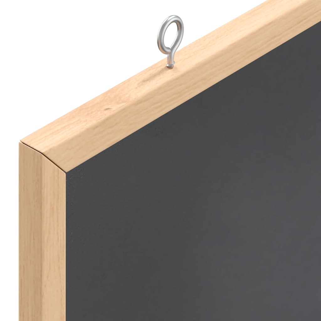 Chalkboard with Solid Pine Wood Frame Black 40x40 cm