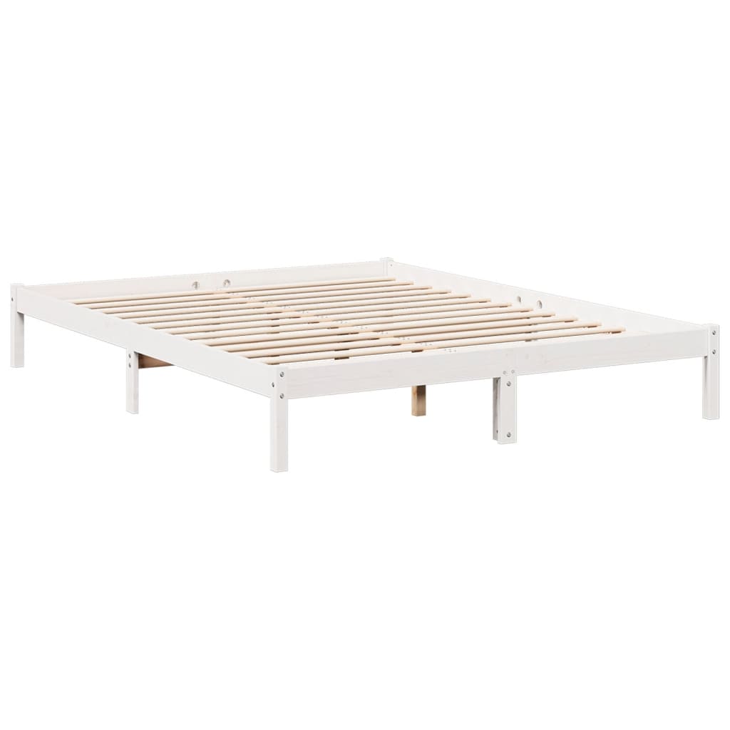 Extra Long Bed Frame without Mattress White 160x220 cm Solid Wood Pine