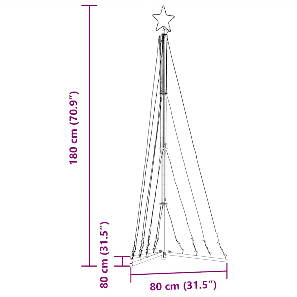 LED Christmas Tree 339 LEDs Blue 187 cm