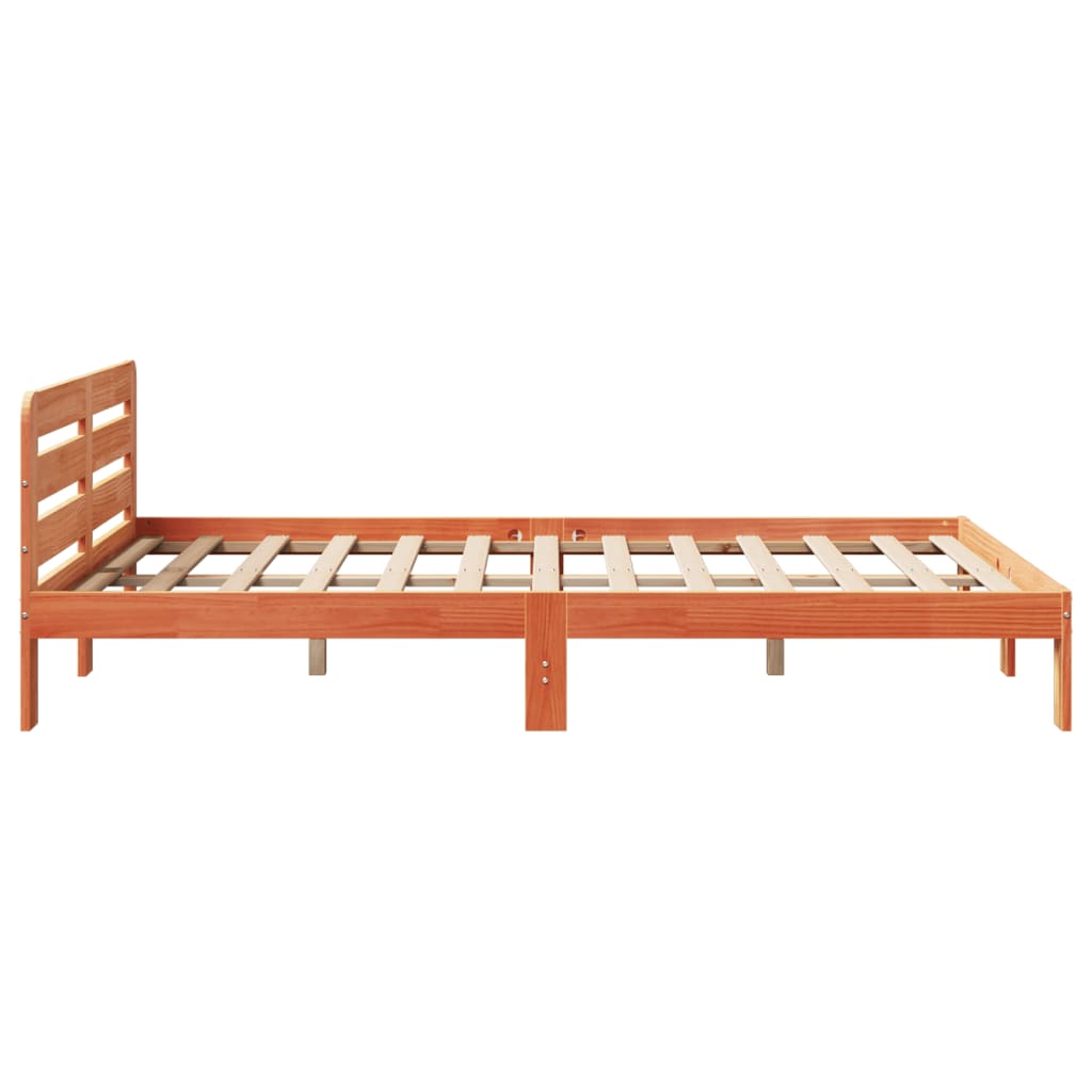 Bed Frame without Mattress Wax Brown 120x200 cm Solid Wood Pine