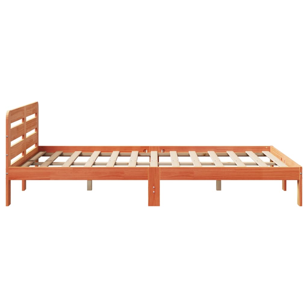 Bed Frame without Mattress Wax Brown 160x200 cm Solid Wood Pine
