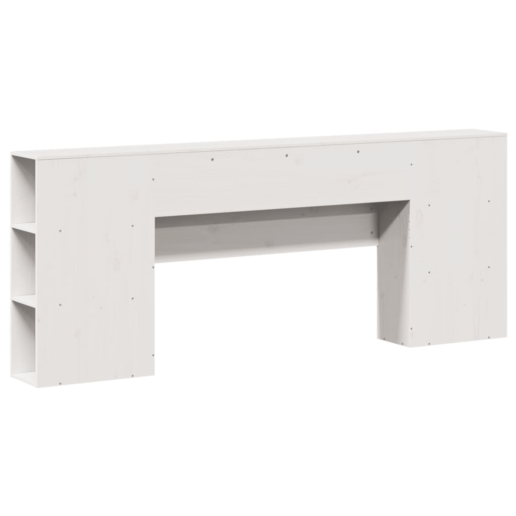 Headboard with Storage White 180 cm Solid Wood Pine