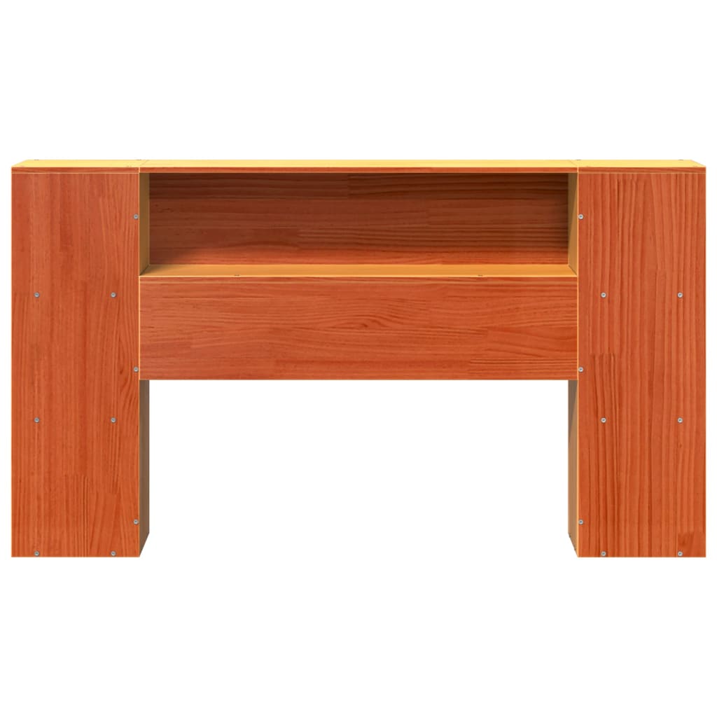 Headboard with Storage Wax Brown 160 cm Solid Wood Pine