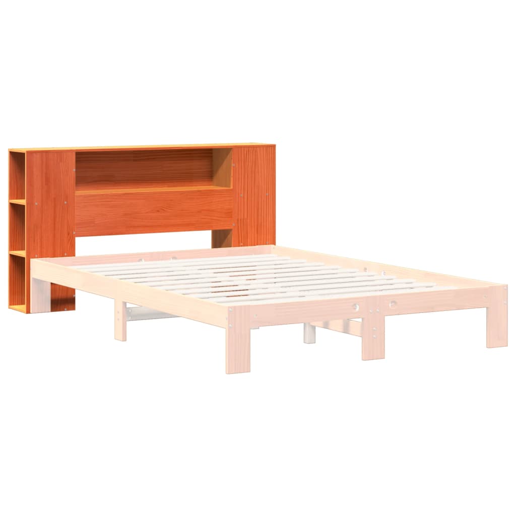 Headboard with Storage Wax Brown 160 cm Solid Wood Pine