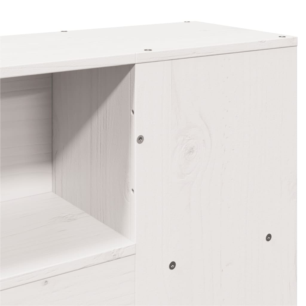 Headboard with Storage White 140 cm Solid Wood Pine