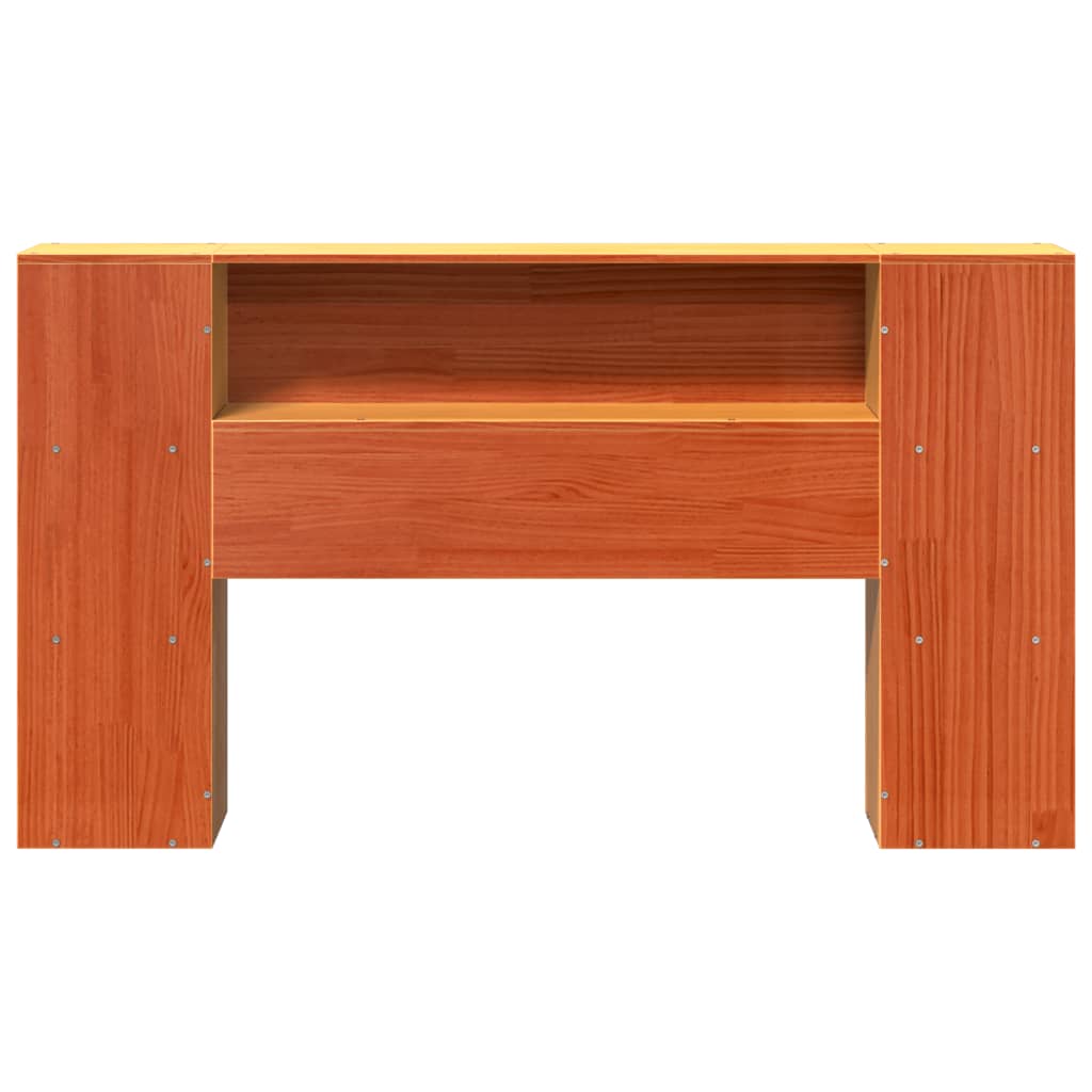 Headboard with Storage Wax Brown 120 cm Solid Wood Pine