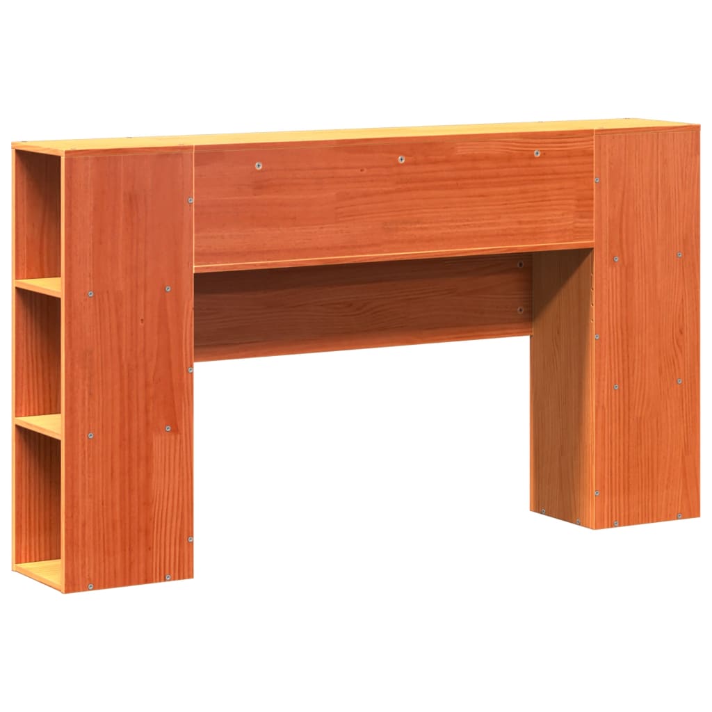Headboard with Storage Wax Brown 120 cm Solid Wood Pine