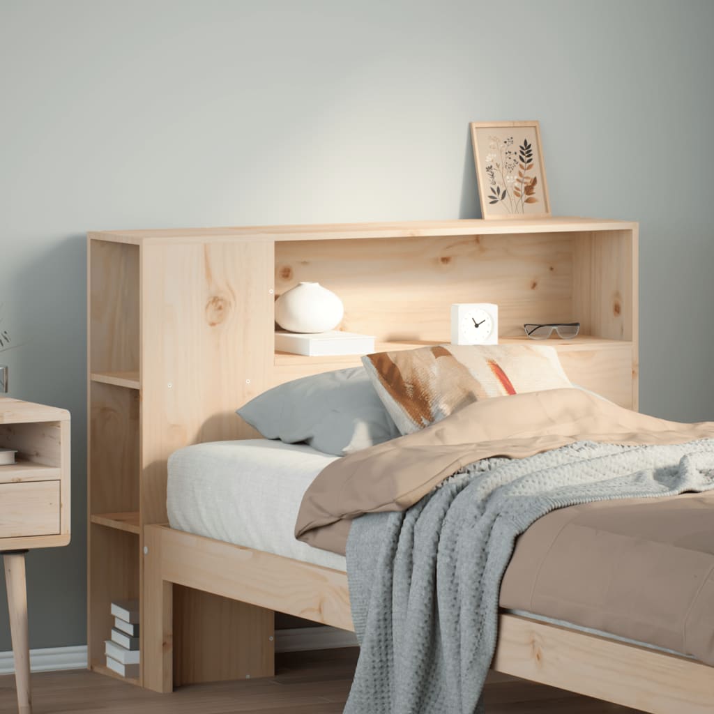 Headboard with Storage 100 cm Solid Wood Pine