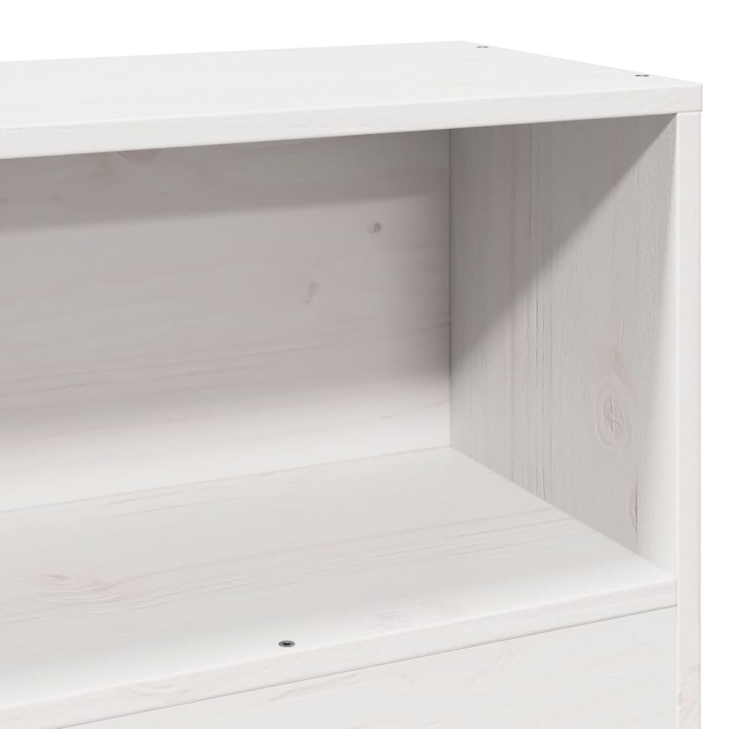 Headboard with Storage White 75 cm Solid Wood Pine