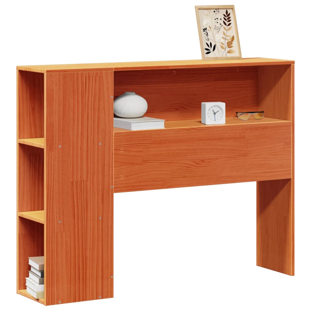 Headboard with Storage Wax Brown 75 cm Solid Wood Pine