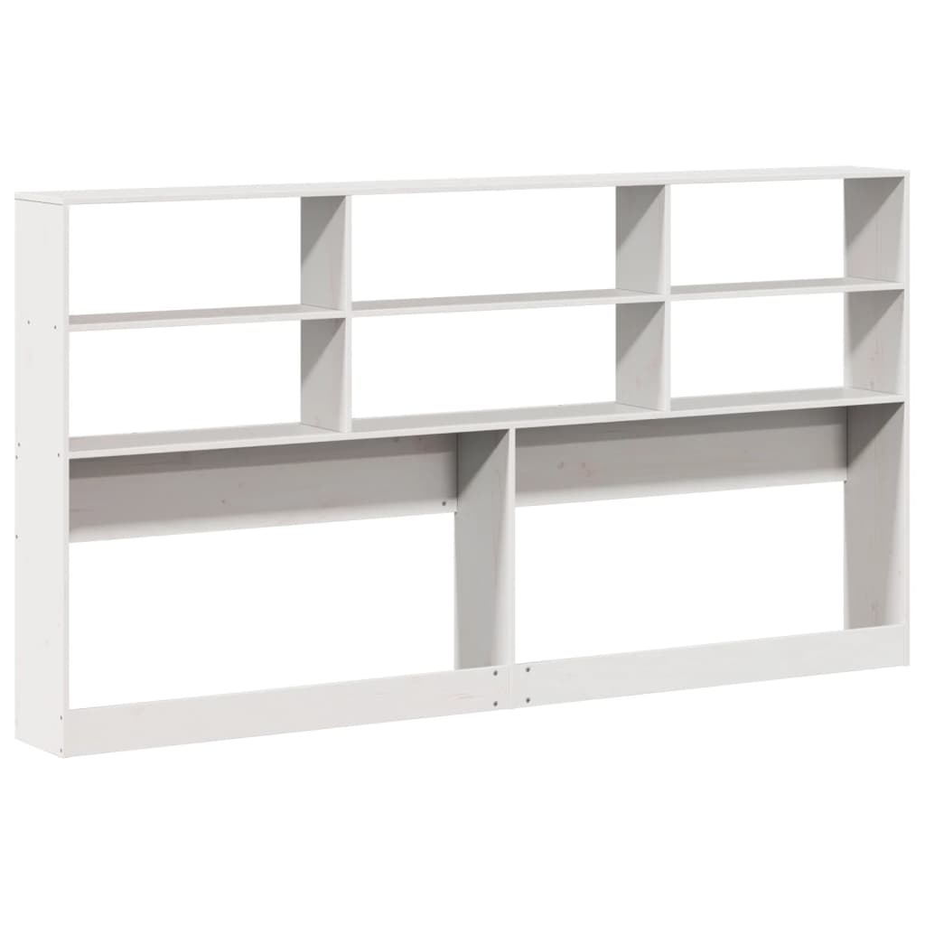 Headboard with Storage White 200 cm Solid Wood Pine
