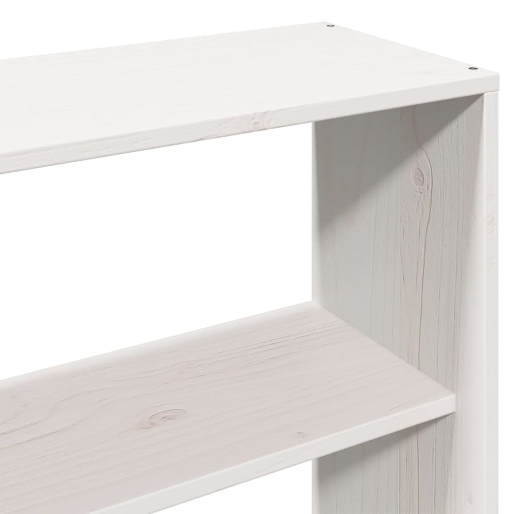 Headboard with Storage White 200 cm Solid Wood Pine