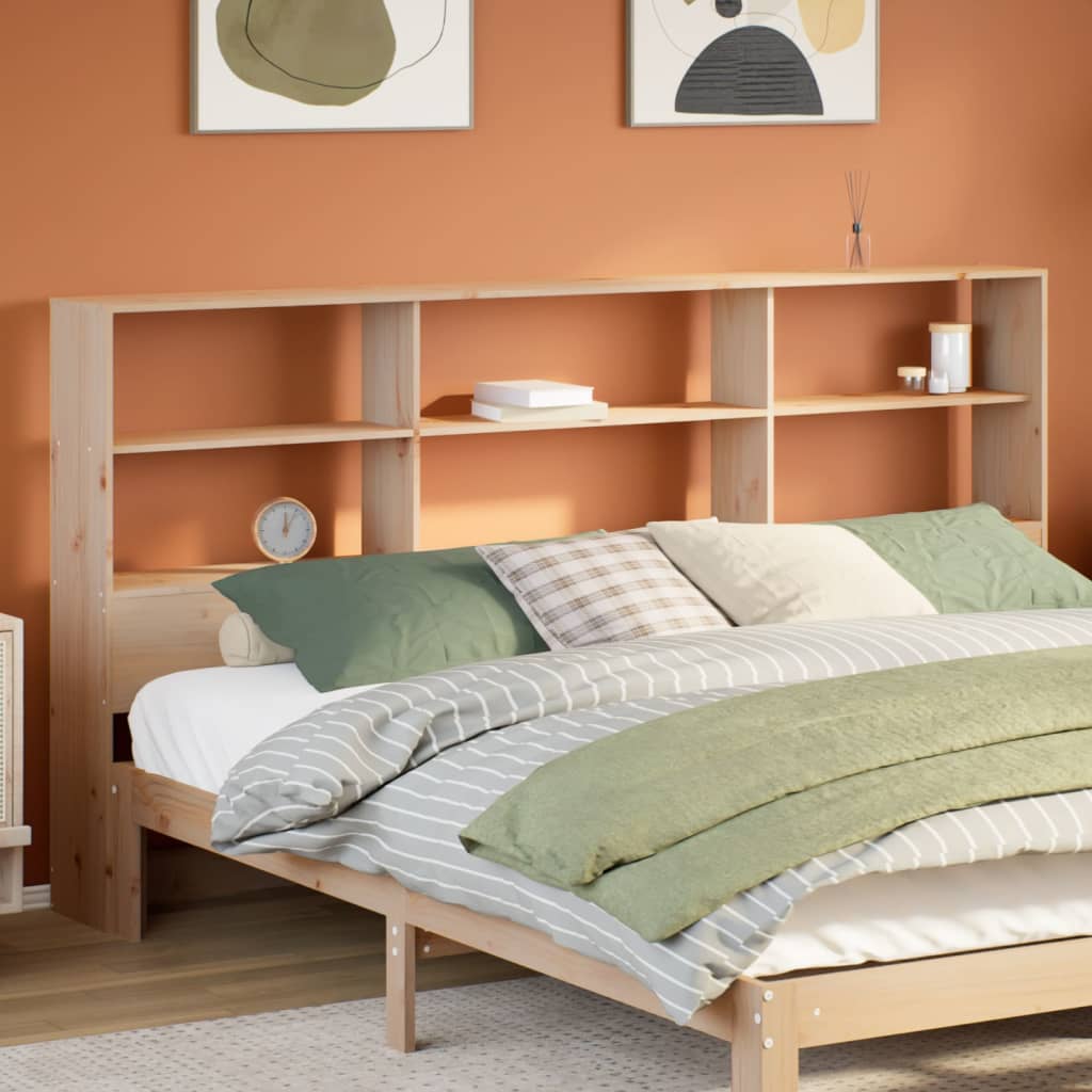 Headboard with Storage 180 cm Solid Wood Pine