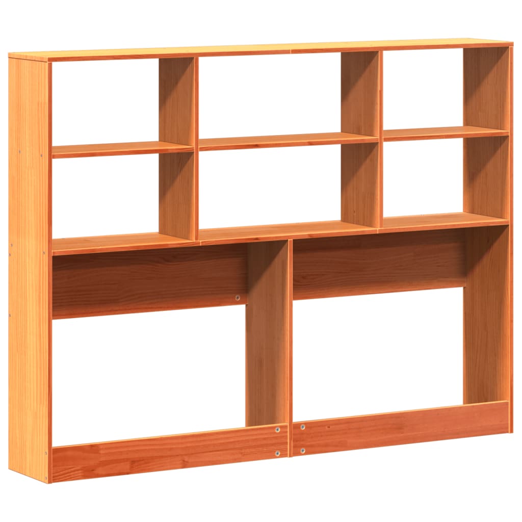 Headboard with Storage Wax Brown 140 cm Solid Wood Pine
