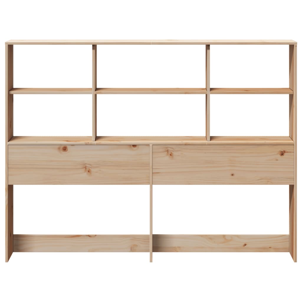 Headboard with Storage 120 cm Solid Wood Pine