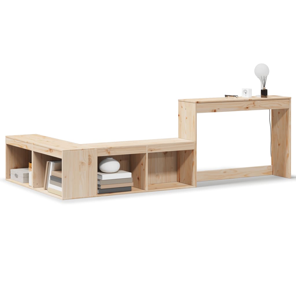 Bedside Cabinet with Desk 232x112x75 cm Solid Wood Pine