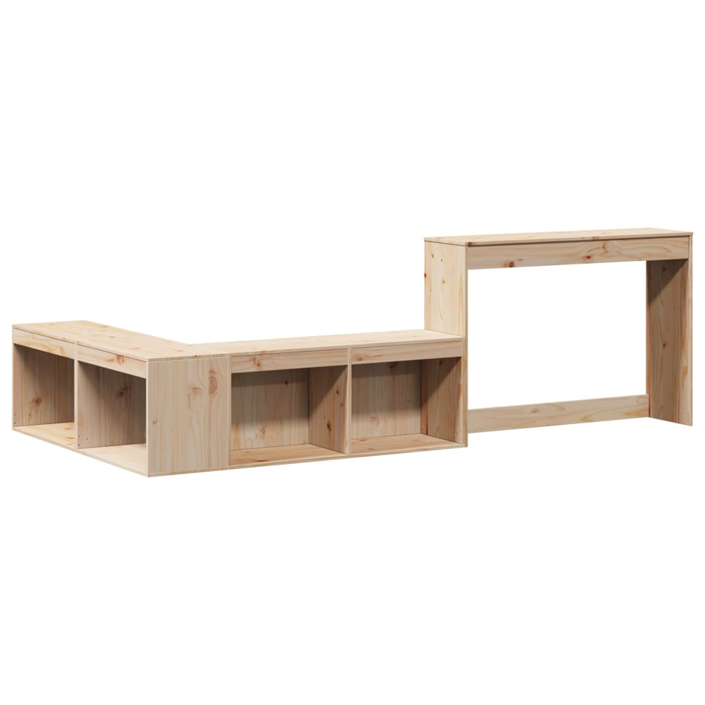 Bedside Cabinet with Desk 232x112x75 cm Solid Wood Pine