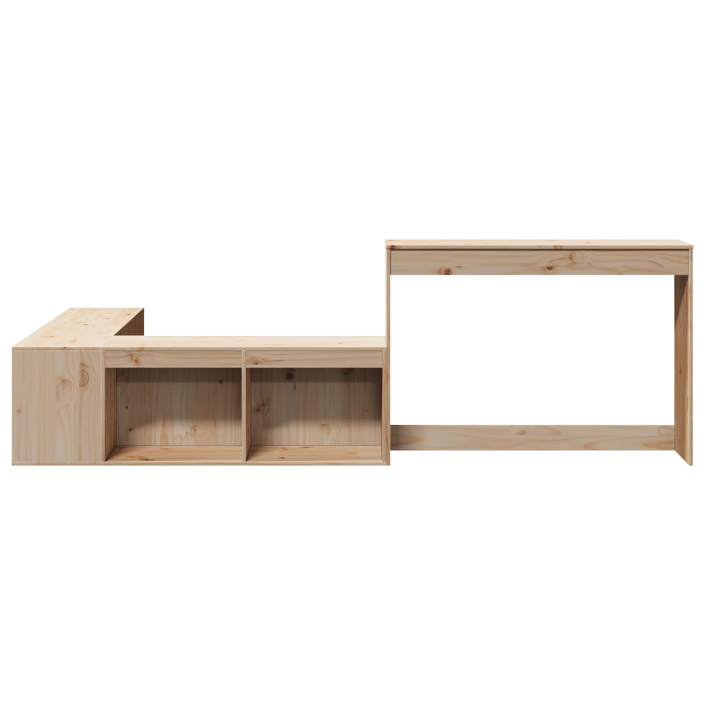 Bedside Cabinet with Desk 232x112x75 cm Solid Wood Pine