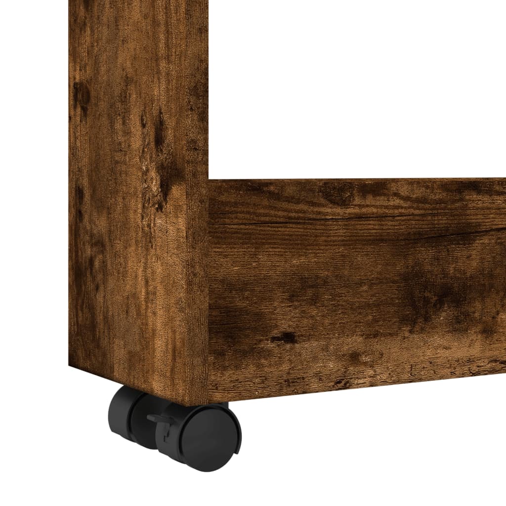 Narrow Storage Trolley 3 Tier Smoked Oak Engineered Wood