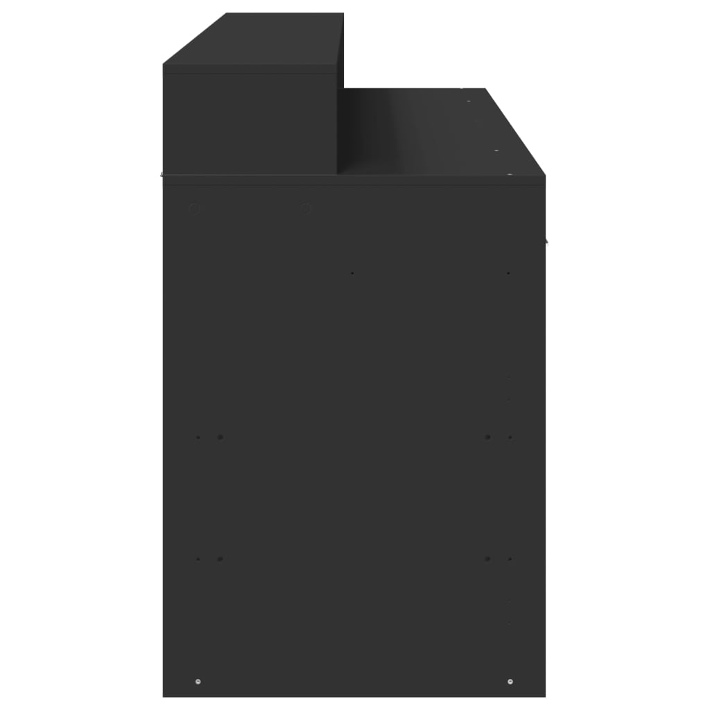 Desk with LED Lights Black 140x55x91 cm Engineered Wood