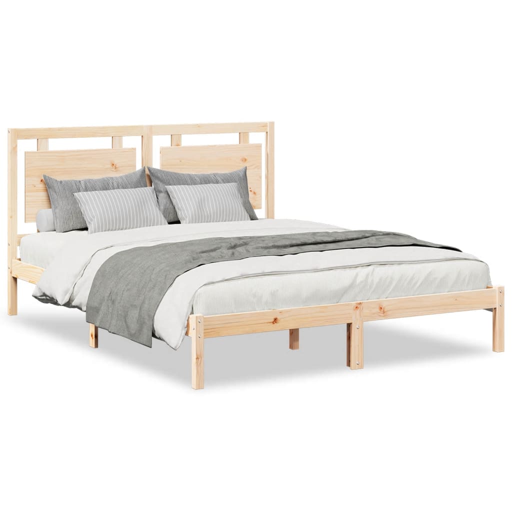Extra Long Bed Frame without Mattress 140x220 cm Solid Wood