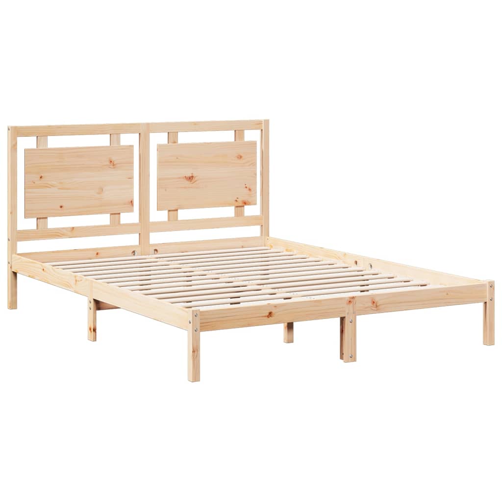 Extra Long Bed Frame without Mattress 140x220 cm Solid Wood