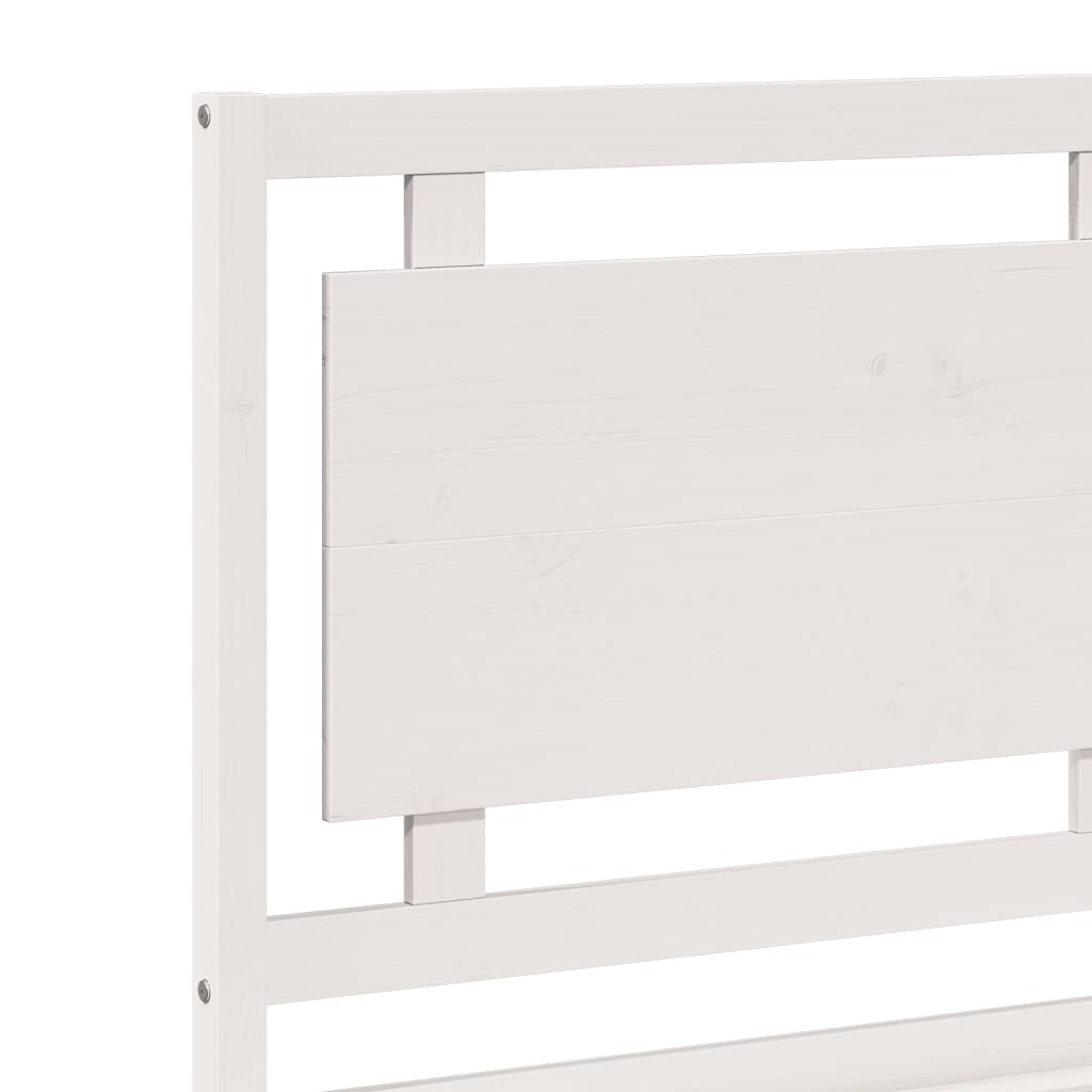 Extra Long Bed Frame without Mattress White 200x220 cm Solid Wood