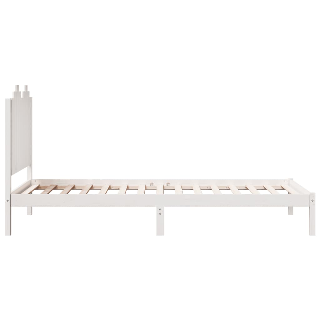 Extra Long Bed Frame without Mattress White 100x220 cm Solid Wood