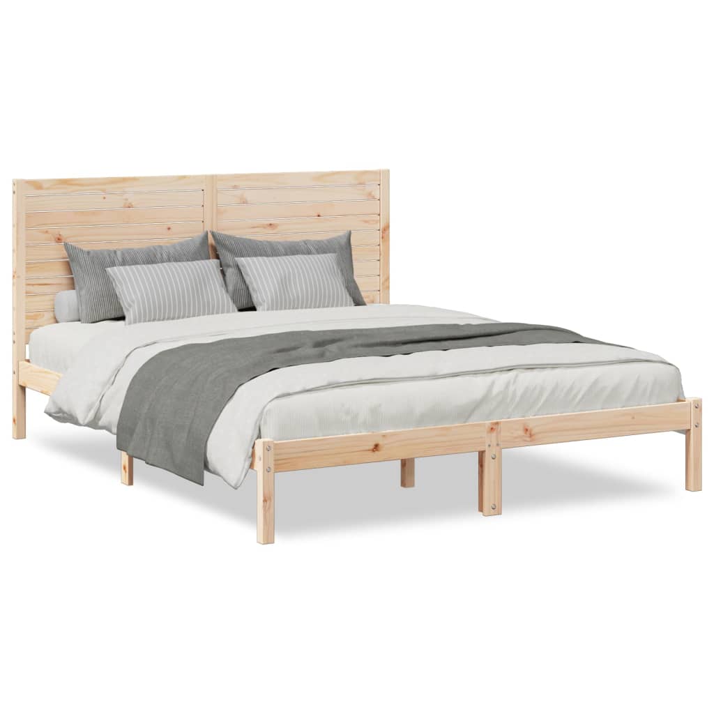 Extra Long Bed Frame without Mattress 140x220 cm Solid Wood