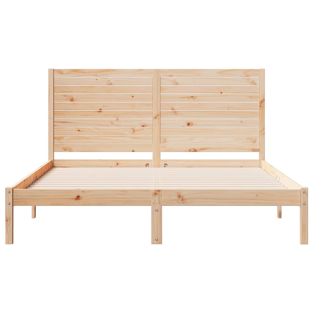 Extra Long Bed Frame without Mattress 140x220 cm Solid Wood
