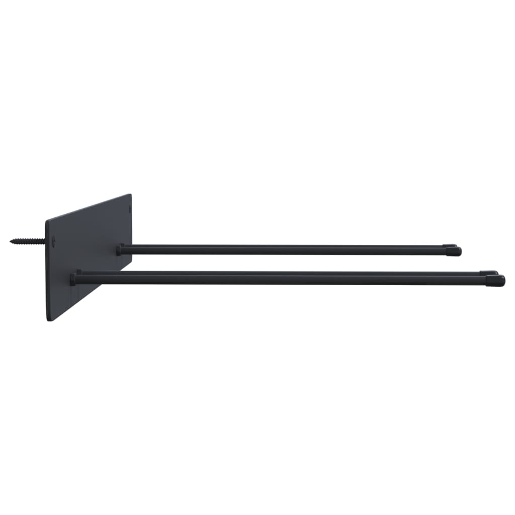 Garden Tool Storage Racks Wall Mounted 4 pcs Black Steel